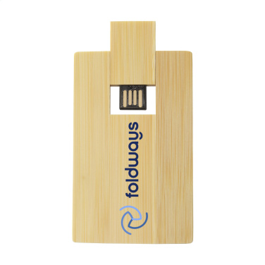 Logo trade promotional gifts image of: CreditCard USB Bamboo 16 GB